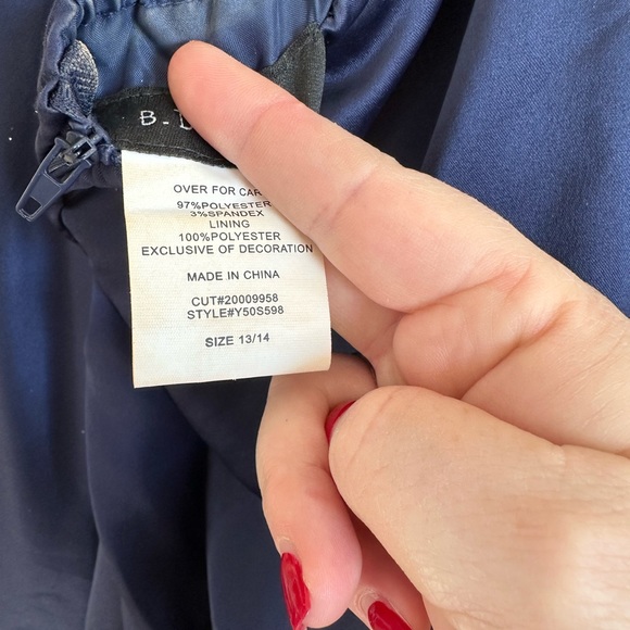 Navy satin HOCO Dress - Picture 3 of 3